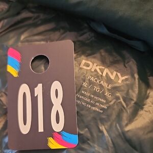 #18...DKNY Dark Green Packable Outerwear Long Coat...XL